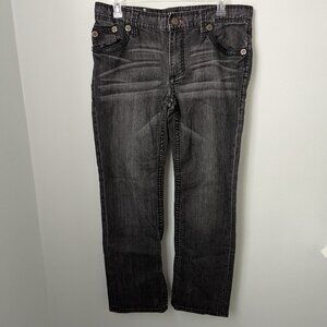 Affliction Los Angeles "Cooper" Relaxed Boot Cut Black Jeans, 38x34